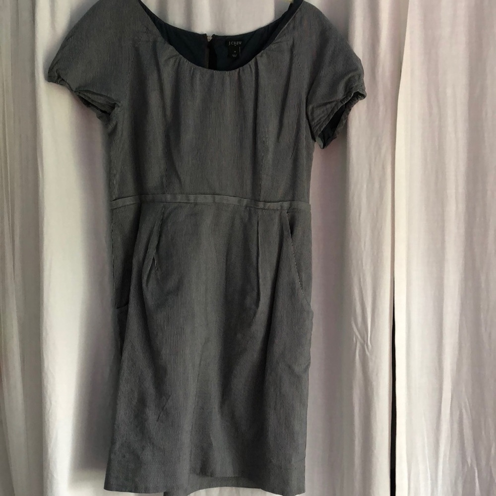 J. Crew Navy and White Striped Dress